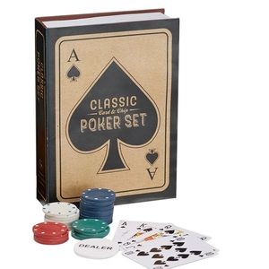 Classic Poker Set in Book Box new Sealed